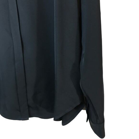 Theory Black Silk Long Sleeve Blouse M Luxury Professional - Picture 3 of 10